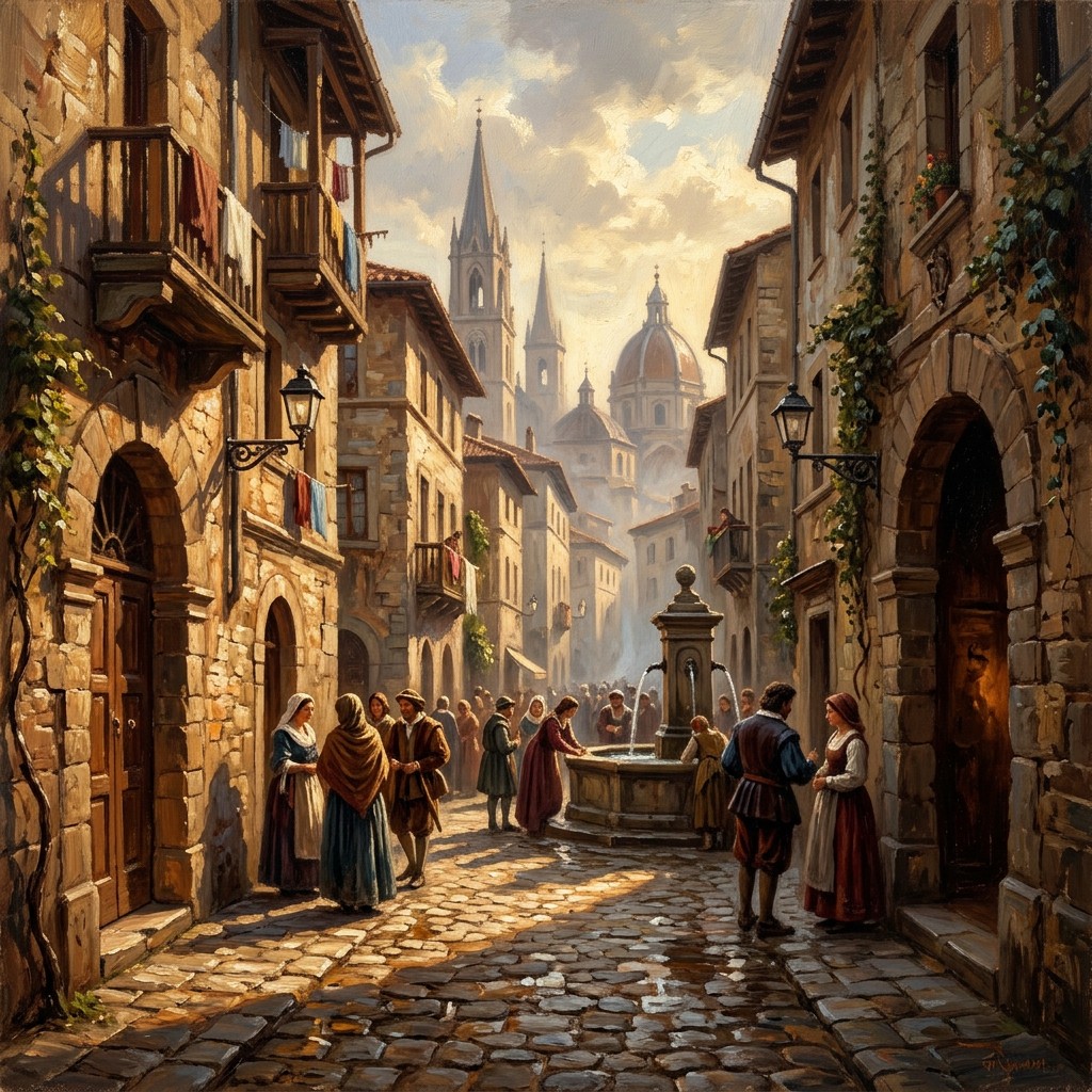 Manchester Renaisonce Scene Free Renaissance Street Scene Image - Renaissance, Painting, European ...