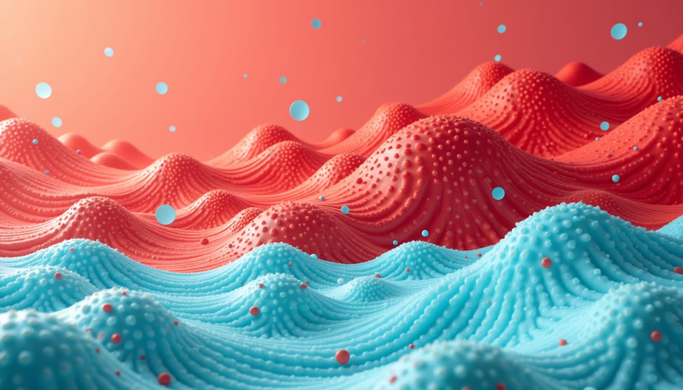 Free Vibrant Flowing Waves Image - Waves, Cyan, Red | Download at StockCake