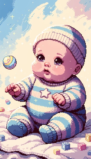 Free Adorable Pixel Baby Image - Pixel, Baby, Sprite | Download at ...
