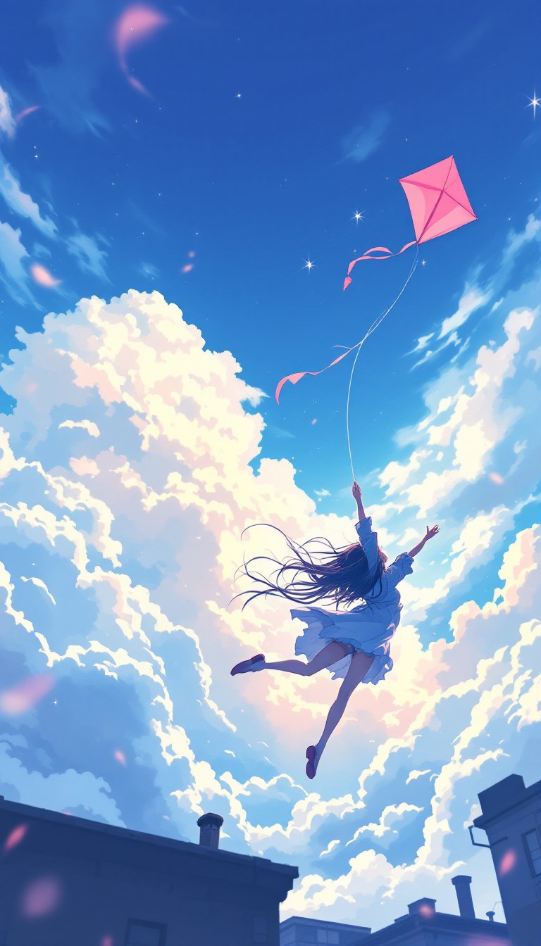 Kite Anim Free Kite Dancing Skyward Image - Anime, Manga, Kite | Download at ...