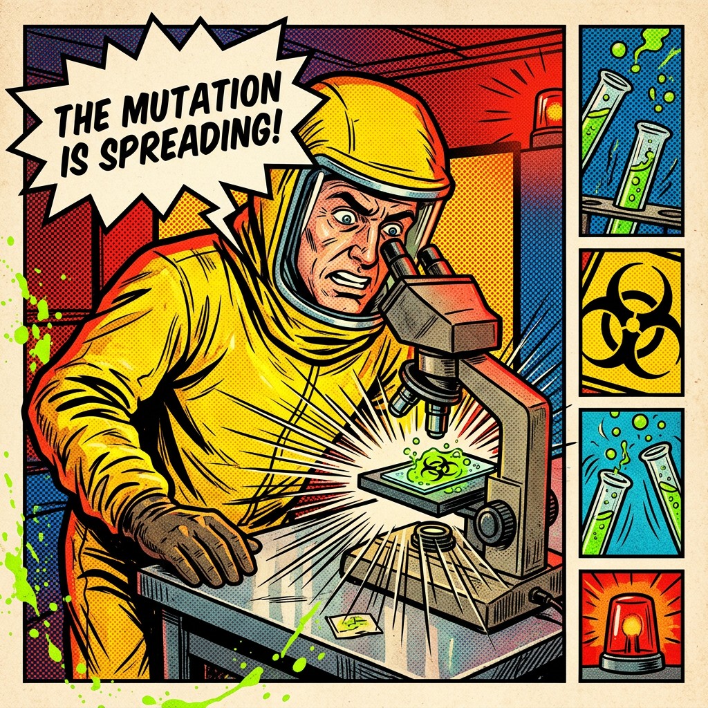 Free Mutation Spreads Rapidly Image - Comic, Popart, Scientist ...