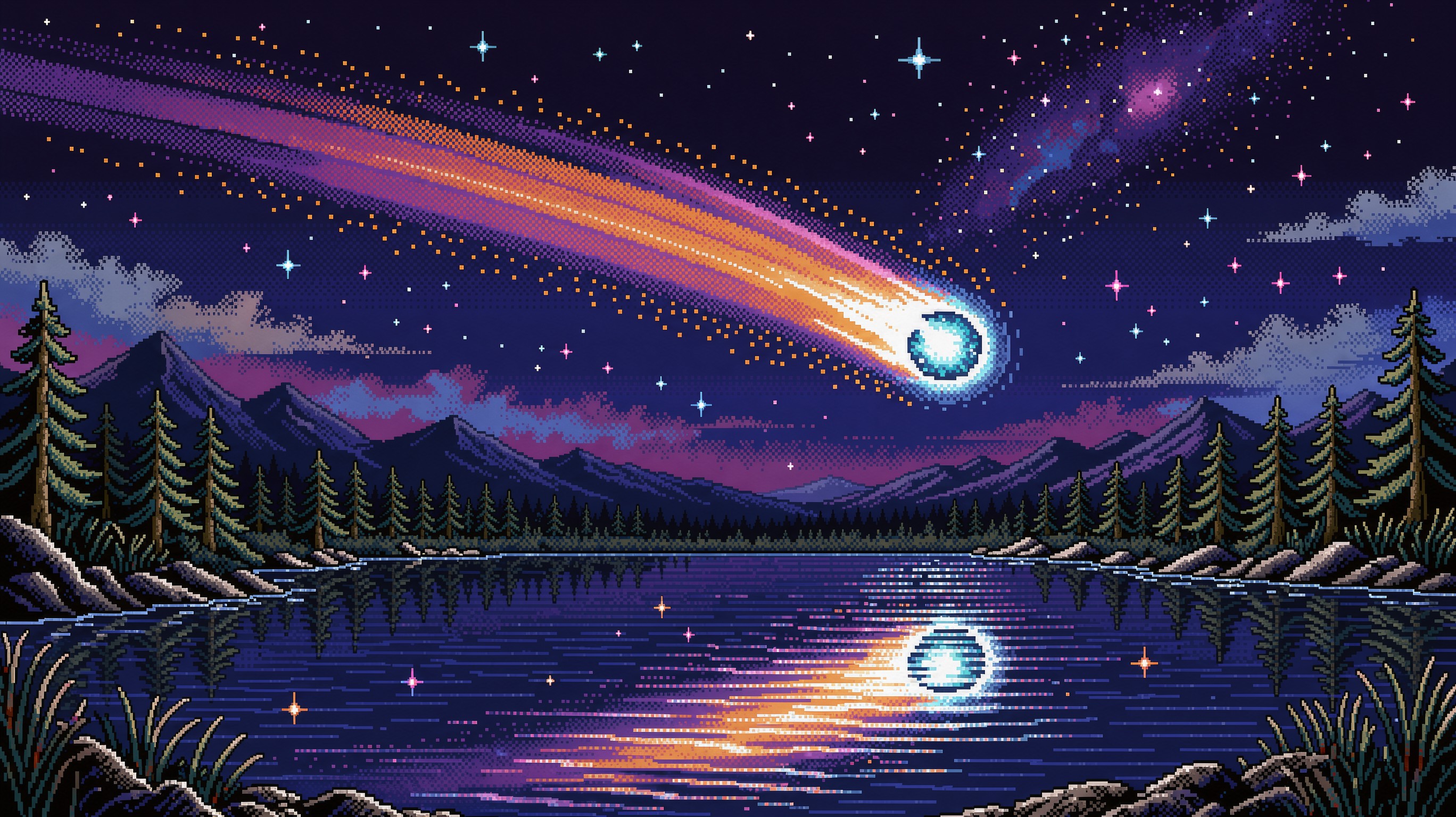 Download Pixel Art Comet Image - Pixel, Snes, Comet | StockCake