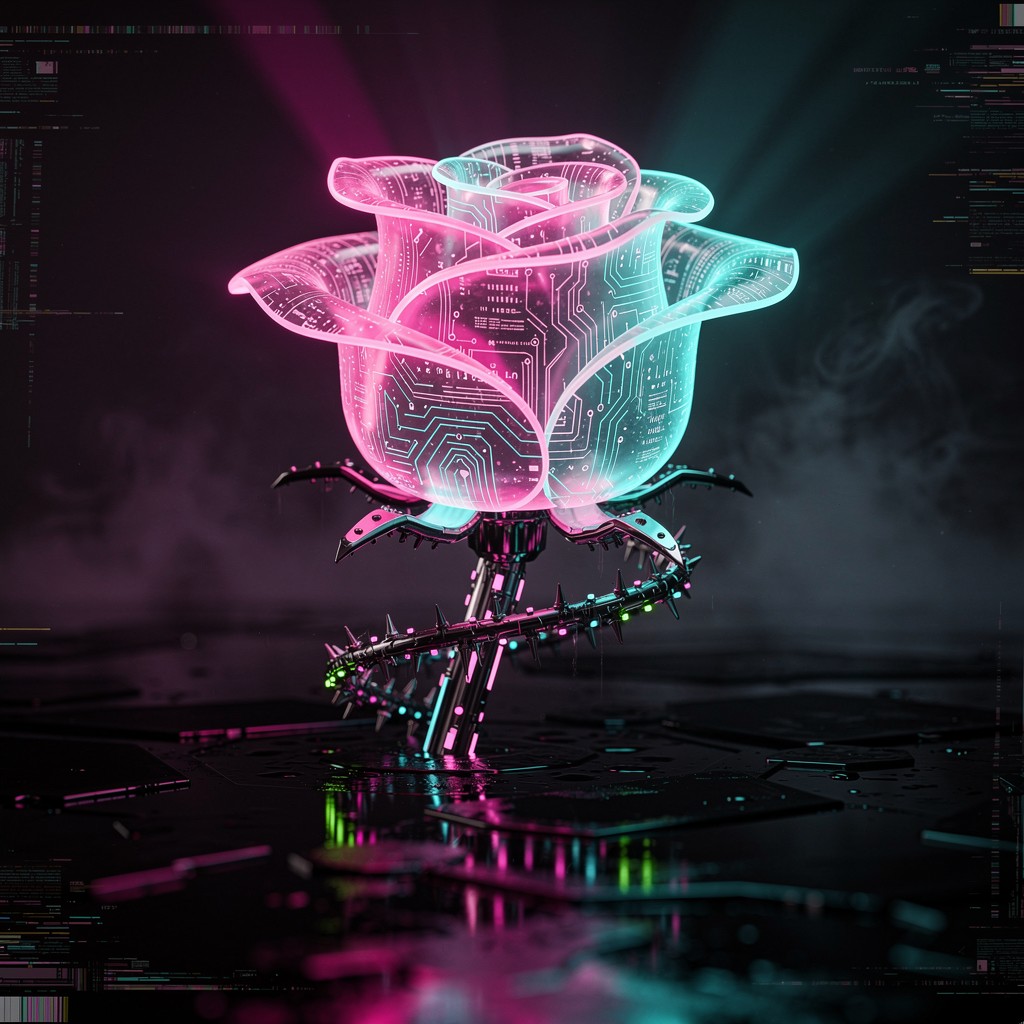 Free Neon Cyberpunk Rose Image - Cyberpunk, Neon, Rose | Download at ...