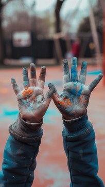 Free Colorful Hands Up Image - Hands, Colorful, Paint | Download at ...