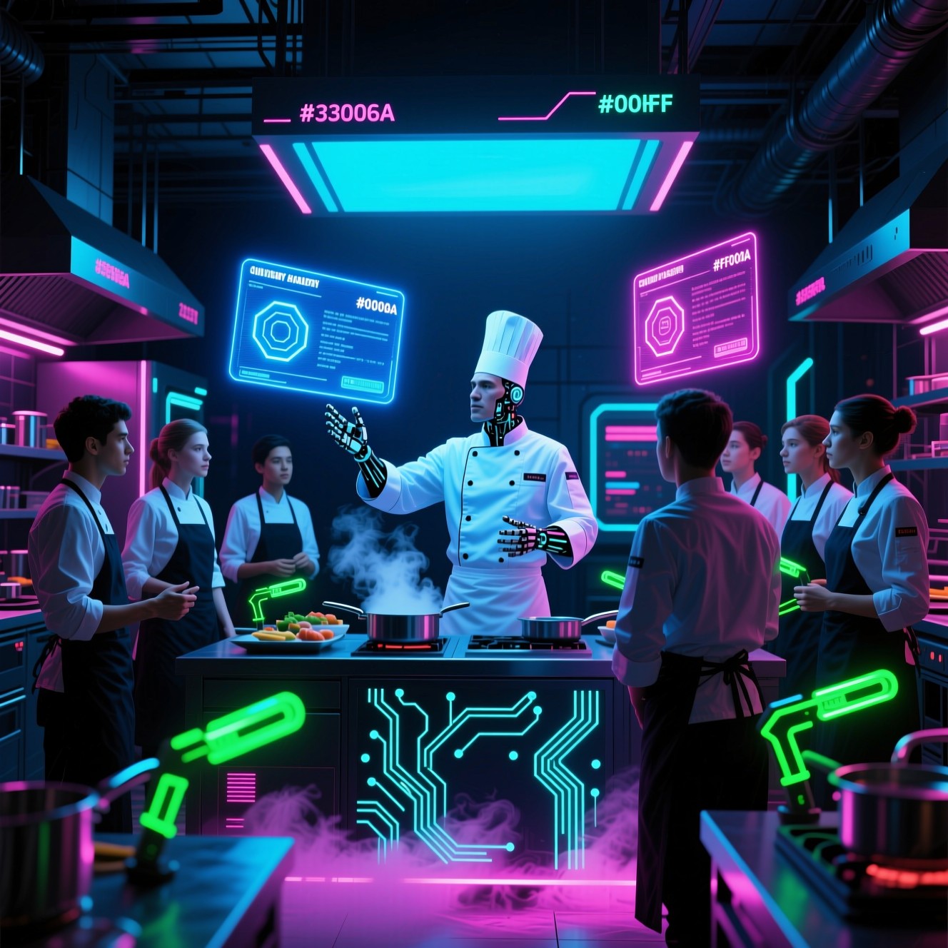 Free Cyberpunk Chef Academy Image - Cyberpunk, Culinary, Neon ...