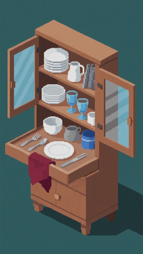 Free Pixelated Cabinet Display Image - Cabinet, Pixelated, Isometric ...