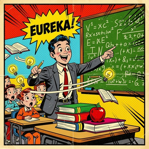 Free Teacher's Eureka Moment Image - Teacher, Classroom, Comic ...