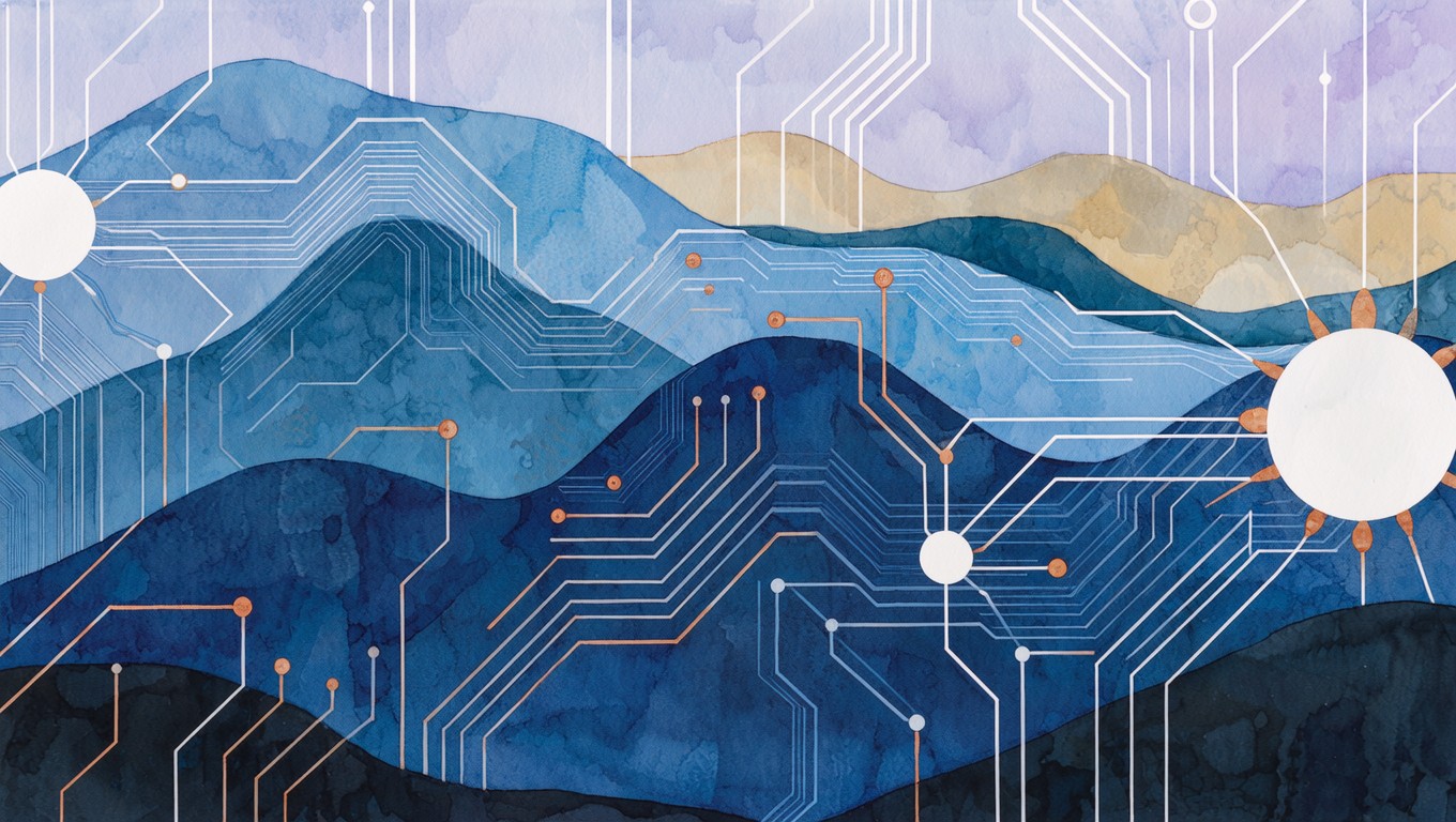 Free Digital Mountain Dawn Image - Watercolor, Landscape, Mountains ...