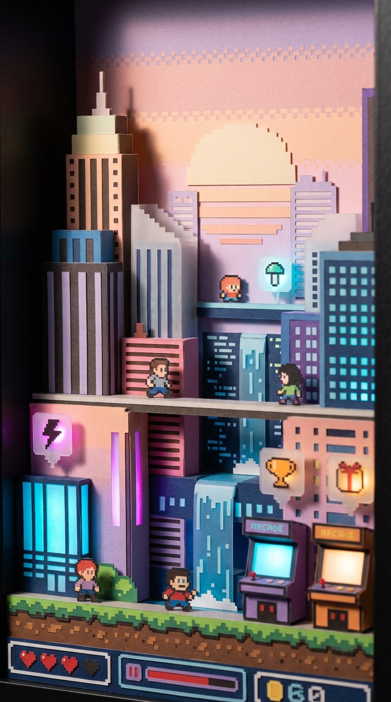Free Pixelated Paper Paradise Image - Diorama, Papercraft, Pixel ...