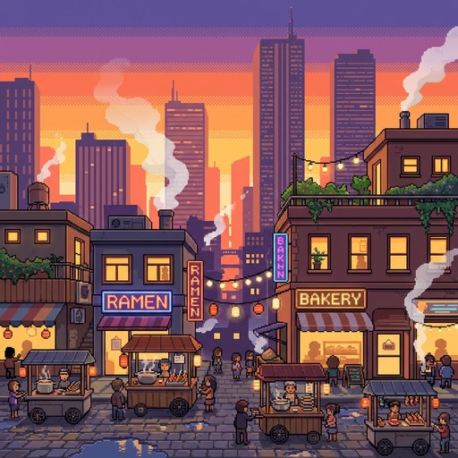 Free Rainy City Ruins Image - Pixel, Retro, Urban | Download at StockCake