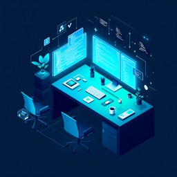 Free Futuristic Coding Sanctuary Image - Programming, Workspace ...