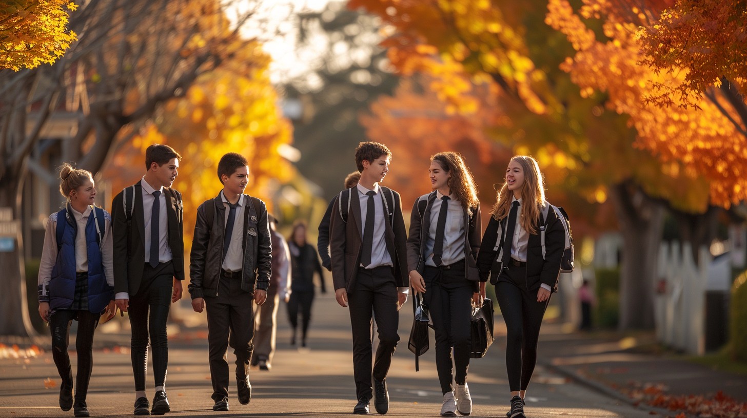 Fall Students Free Students Autumn Stroll Photo - Autumn, Students, Walking ...