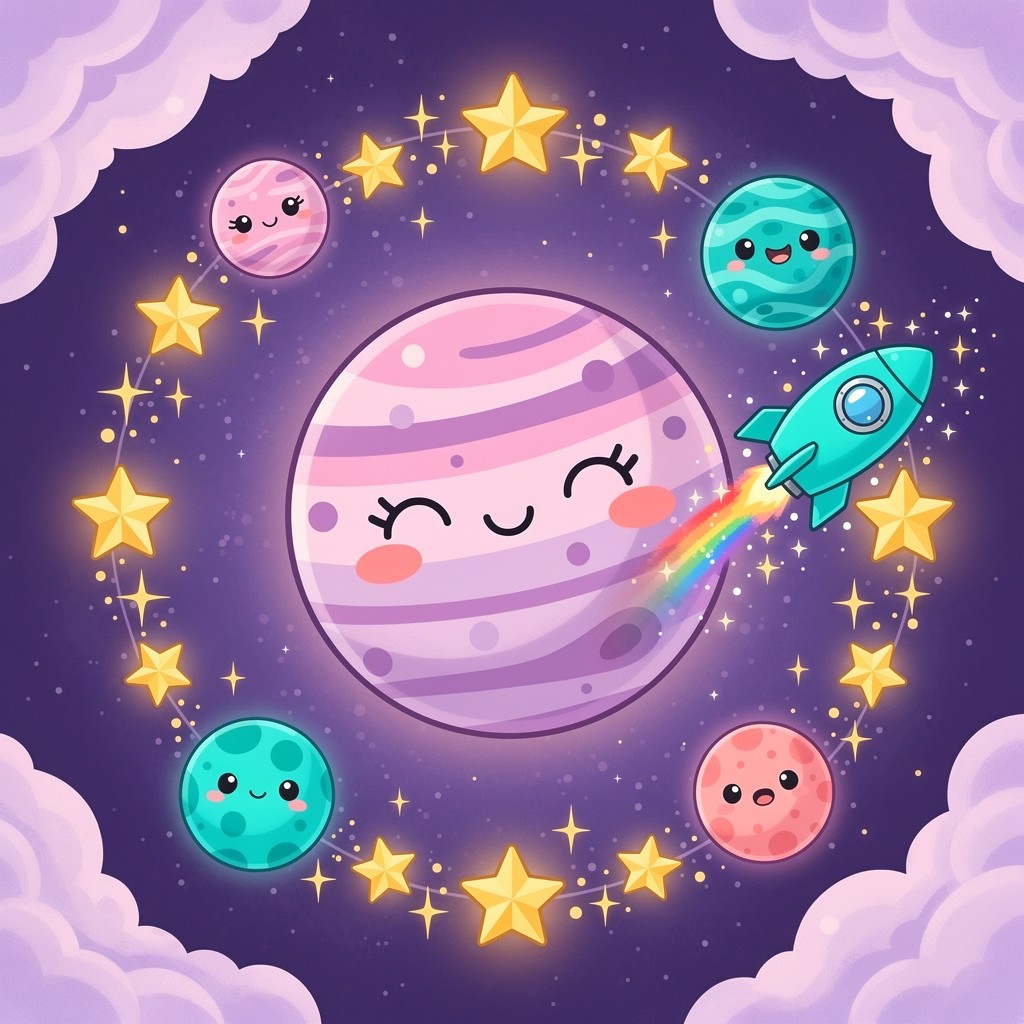 Free Kawaii Space Adventure Image - Kawaii, Space, Planet | Download at ...