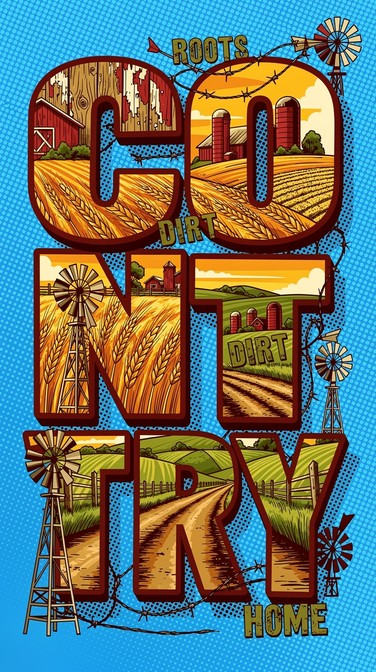 Free Village Heritage Typography Image - Typography, Illustration, Folk ...