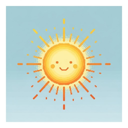 Free Radiant Pixel Sun Image - Sun, Pixel, Minimalist | Download at ...