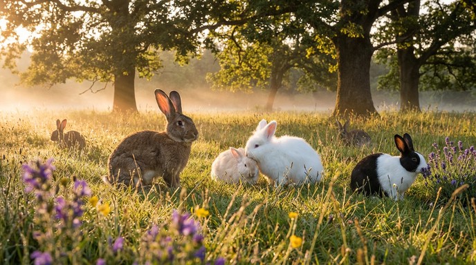 Free Golden Meadow Rabbits Image - Rabbits, Bunnies, Meadow | Download ...