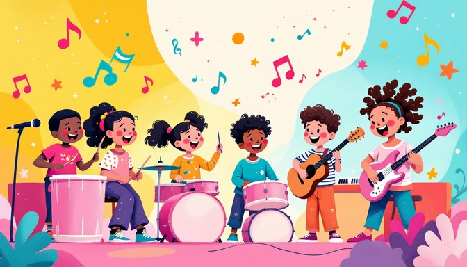Kids Creating Music Free Kids Making Music Image - Children, Music, Illustration | Download ...
