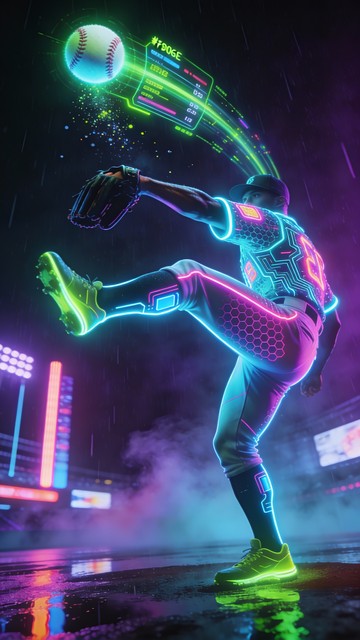 Pitcher Neon Free Neon Baseball Future Image - Baseball, Pitcher, Neon | Download at ...