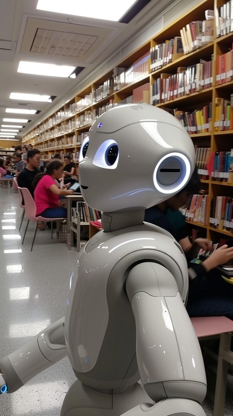Free Robot in Library Photo - Robot, Library, Humanoid | Download at ...