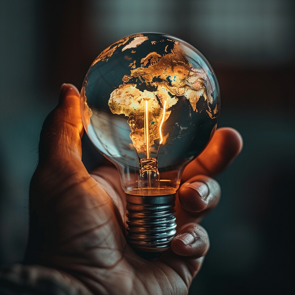 Free Global Enlightenment Concept Image - Lightbulb, Hand, World ...