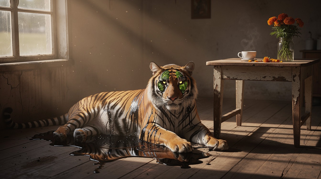 Tiger Blend In Free Tiger Melts Indoors Image - Tiger, Ink, Kitchen | Download at ...