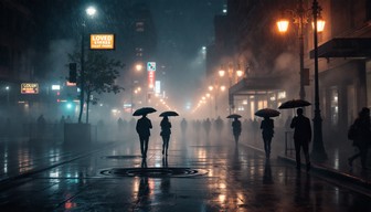 Free Rainy Neon Night Image - Rain, Neon, Fog | Download at StockCake