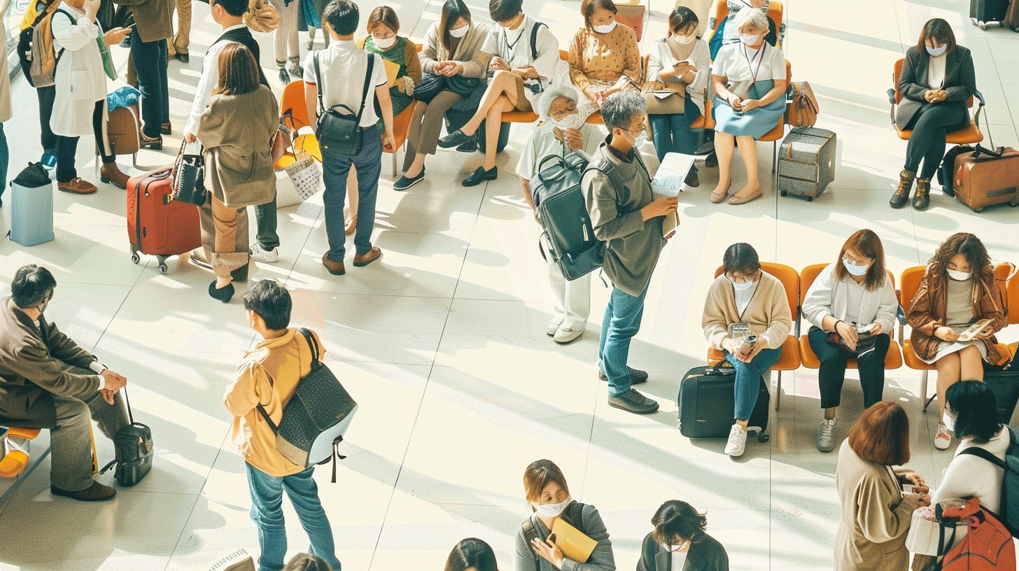 Free Busy Waiting Area Image - Travelers, Waiting, Suitcases | Download ...