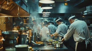 Free Bustling kitchen scene Image - Chef, Cook, Kitchen | Download at ...