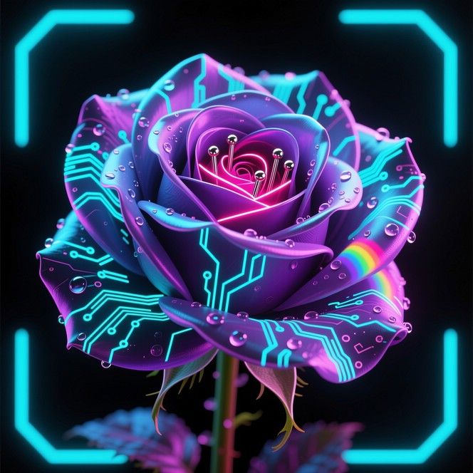 Free Cyberpunk Rose Bloom Image - Cyberpunk, Rose, Neon | Download at ...