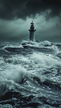 Free Stormy Lighthouse Scene Image - Storm, Lighthouse, Waves ...