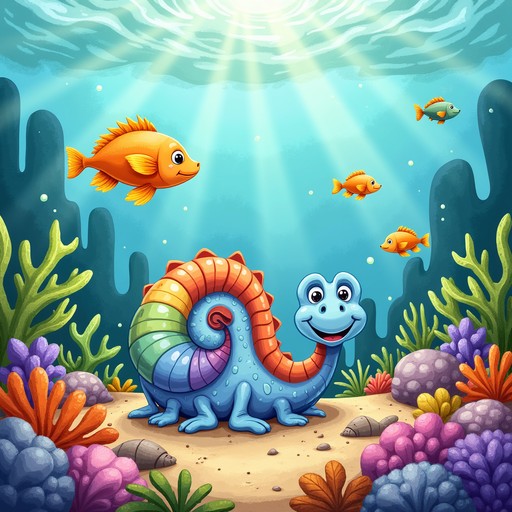 Free Colorful Marine Wonderland Image - Underwater, Ammonite, Cartoon ...