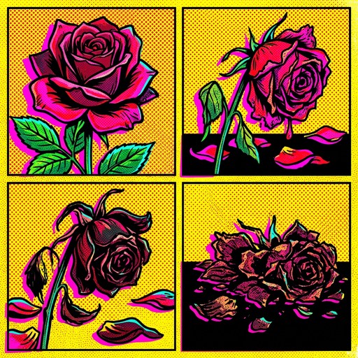 Pot Art Roses Free Wilting Pop Art Image - Pop, Art, Roses | Download at StockCake