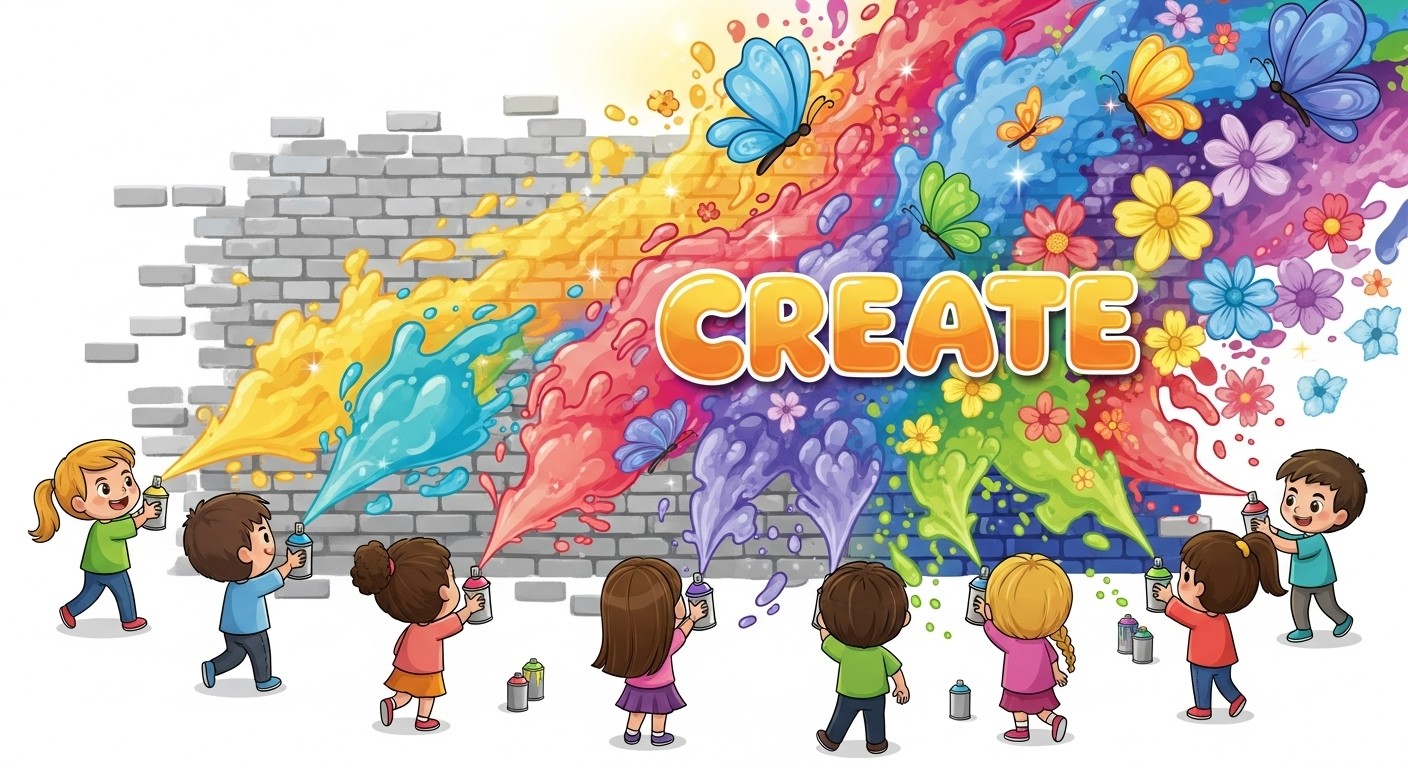 Free Creativity Without Limits Photo - Creativity, Children, Mural ...
