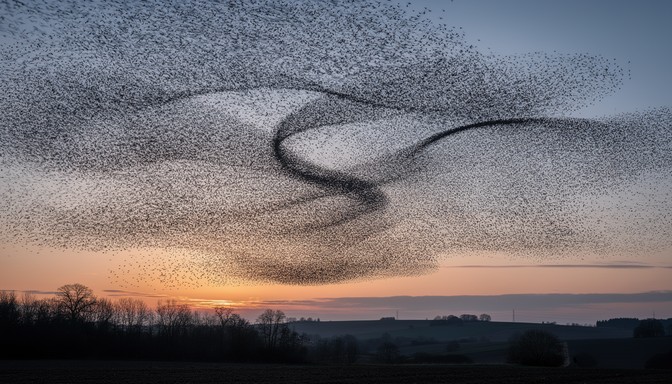 Free Twilight Bird Symphony Image - Murmuration, Birds, Flock ...