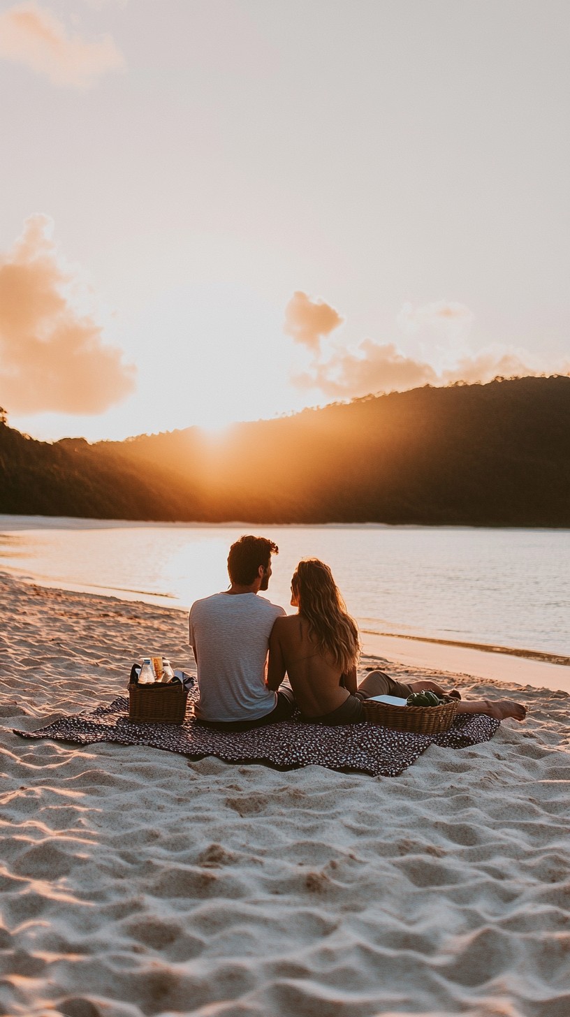 Free Sunset Beach Picnic Image - Sunset, Beach, Couple | Download at ...