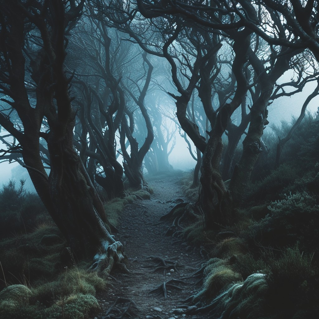 Free Misty Forest Path Image - Forest, Mist, Eerie | Download at StockCake