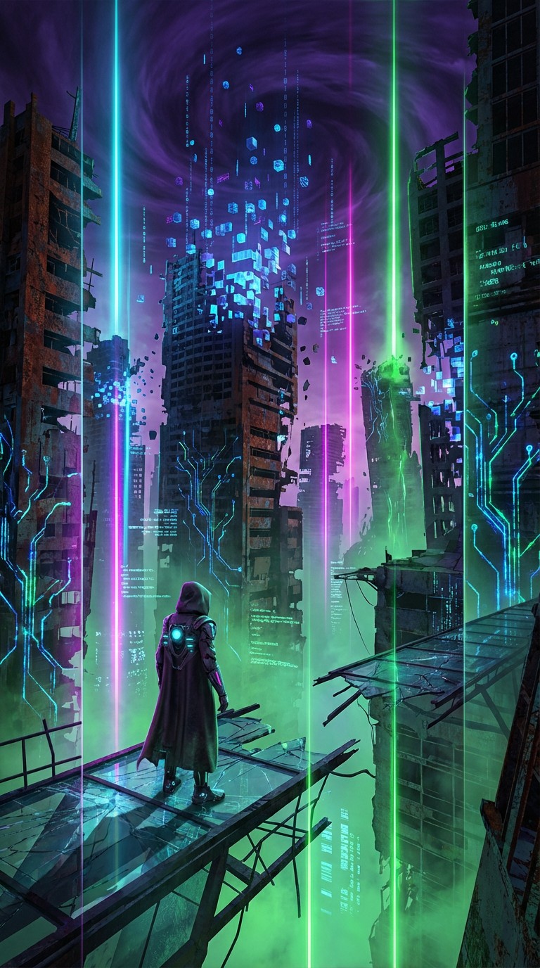Free Digital Reality Collapse Image - Cyberpunk, Apocalypse, Digital ...