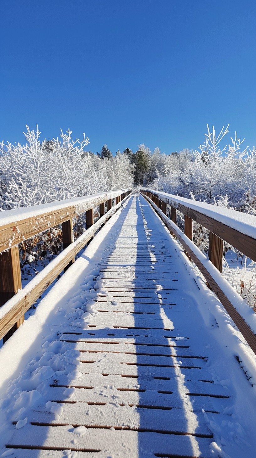 Free Frosted Wooden Bridge Image - Snow, Bridge, Winter | Download at ...