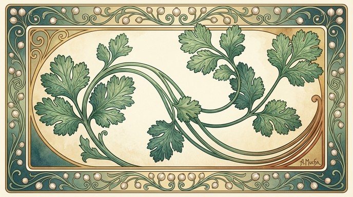 Free Cilantro Art Nouveau Image - Cilantro, Coriander, Illustration ...