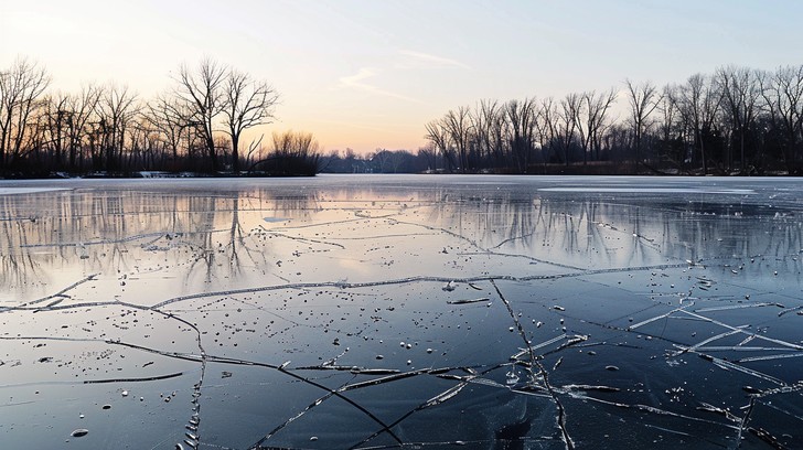 Free Frozen Lake Sunset Image | Download at StockCake