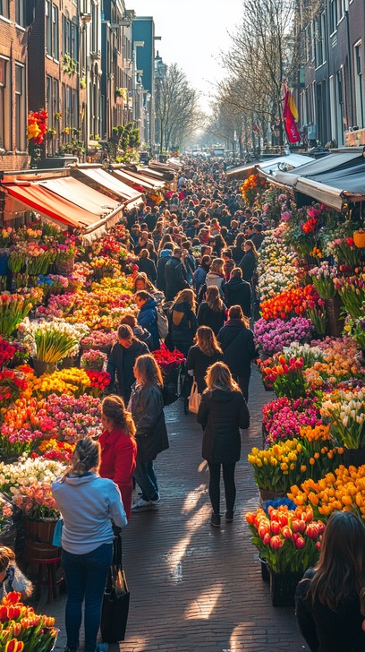 Free Bustling flower market Image - Flowers, Market, Colorful ...
