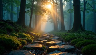 Free Enchanted Forest Path Image - Forest, Sunbeams, Path | Download at ...