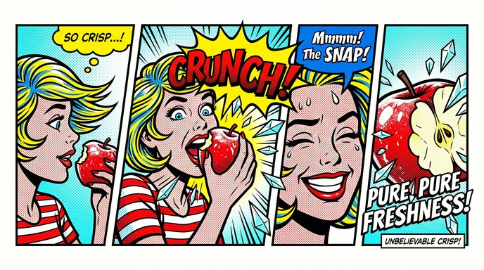 Free Explosive Apple Crunch Image - Pop-art, Comic, Illustration ...