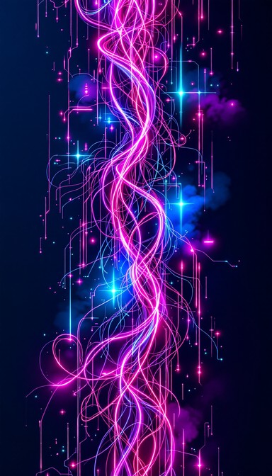 Free Glowing Tech Waterfall Image - Cyberpunk, Neon, Cables | Download ...