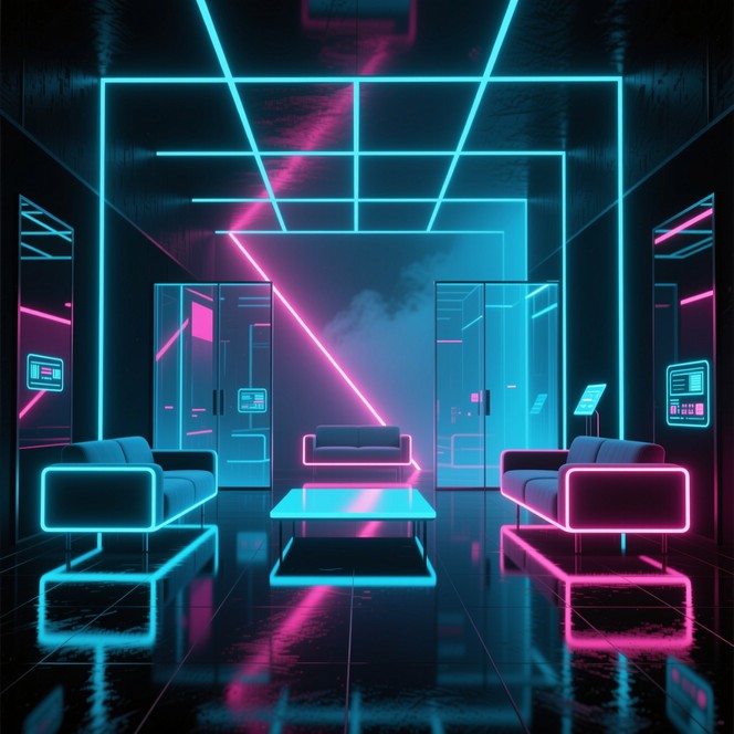 Free Neon Cyberpunk Interior Photo - Cyberpunk, Neon, Futuristic ...