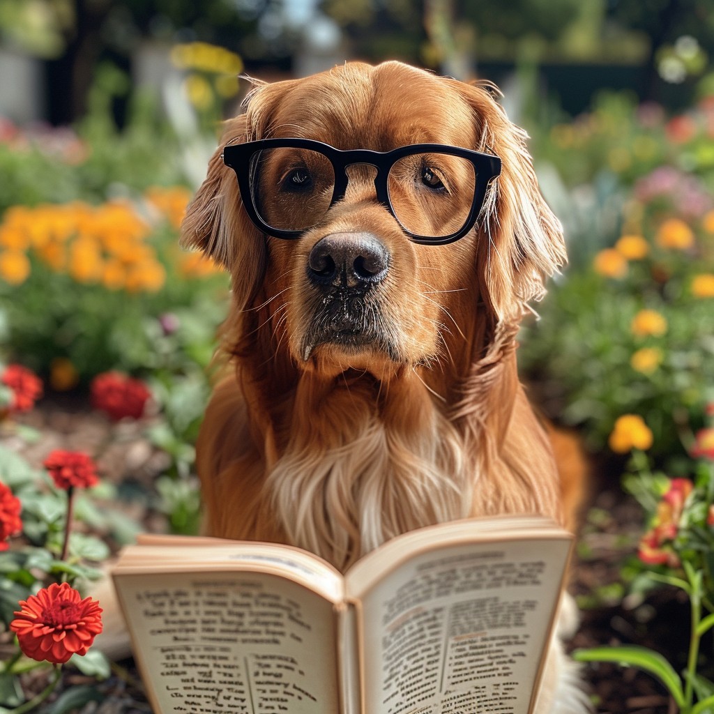 Free Dog Reading Book Image - Dog, Glasses, Reading | Download at StockCake