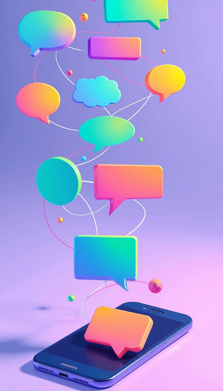 Free Colorful Message Cascade Image - Conversation, Smartphone, Bubbles ...