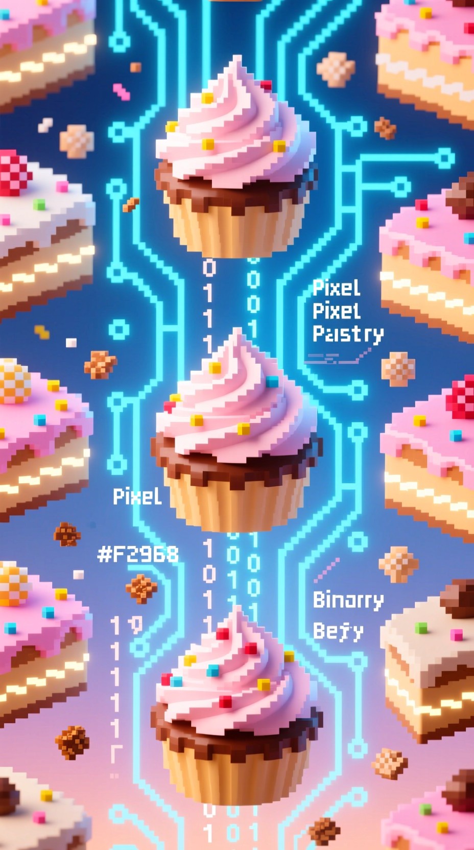 Free Pixel Pastry Paradise Image - Cupcakes, Digital, Pixelated ...