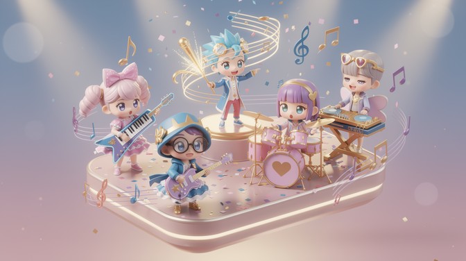 Free Floating Chibi Singer Image - Chibi, Vocalist, Anime | Download at ...