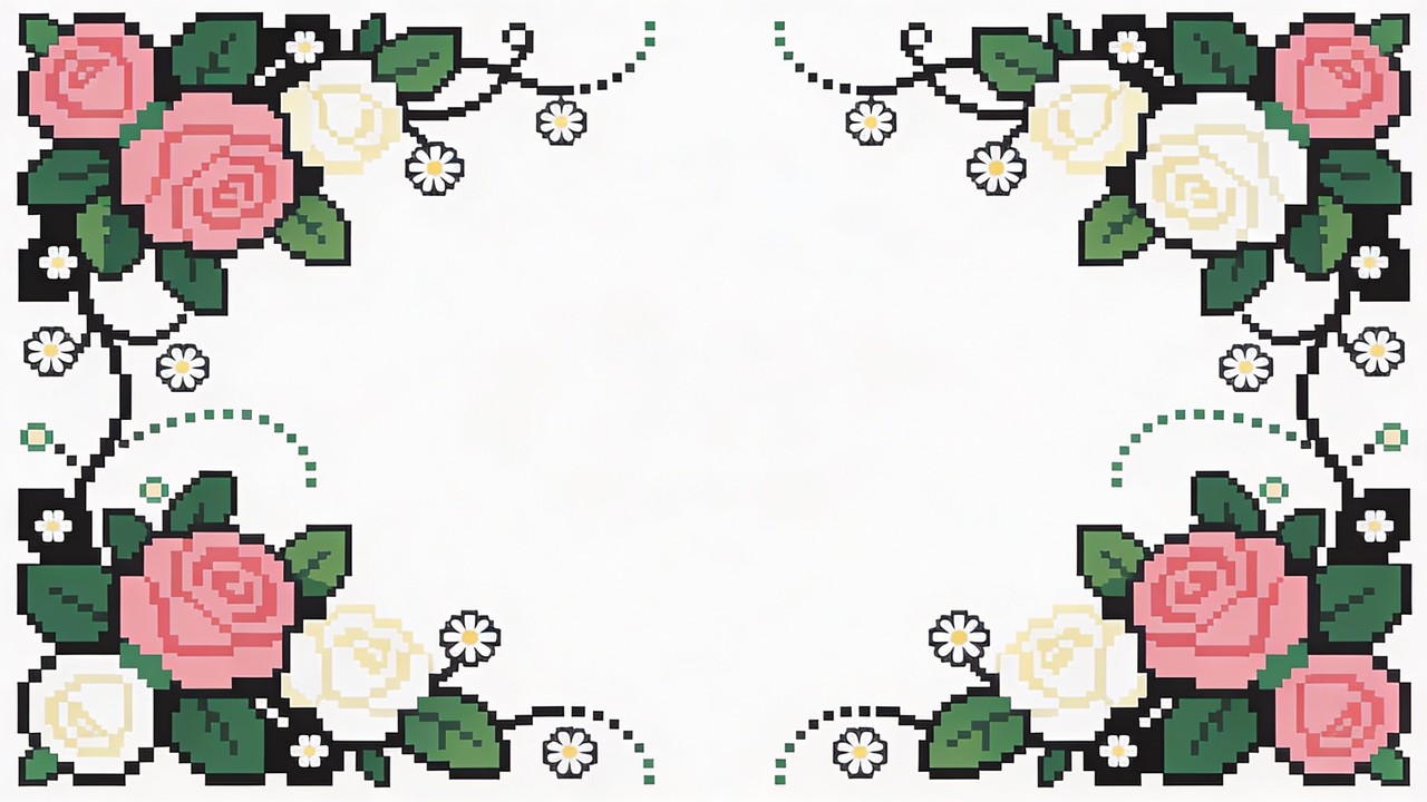 Free Pixel Floral Border Image - Pixel, Floral, Border | Download at ...